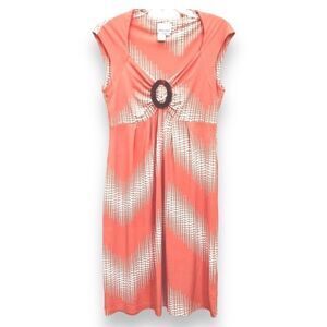 Donna Morgan Orange & Tortoise Chevron Dress